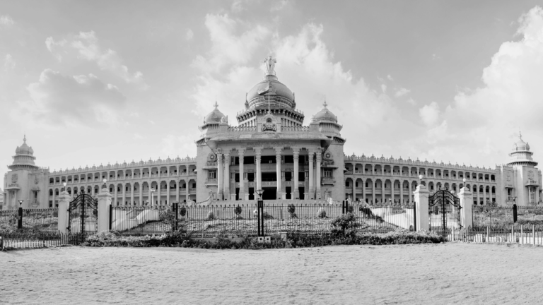 A large, grand building in Bengaluru, the home of HYROX Bengaluru